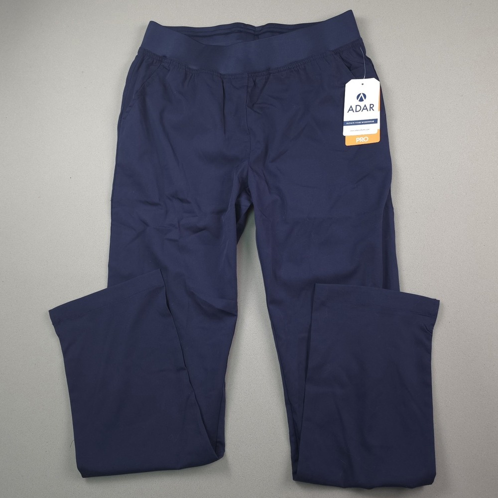 NWT Adar Pro Womens M Navy Scrub Pants Tailored Fit Stretch P7102 Yoga Waistband